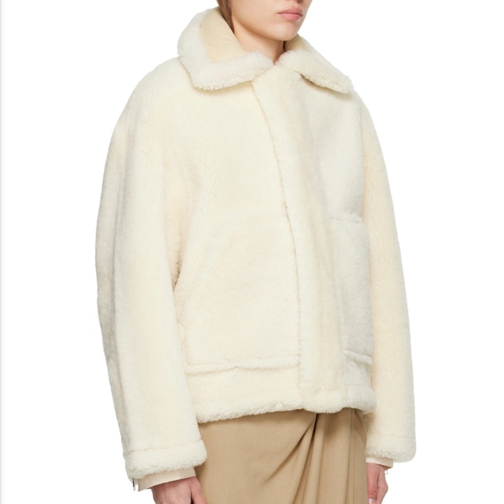 Jacquemus Off-White Le Papier 'Le Manteau Pastre' Shearling Coat  XS